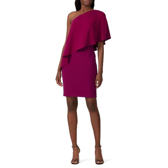 Lauren Ralph Lauren Enid Purple One Shoulder Sheath Cocktail Dress Size 4 - Picture 1 of 14